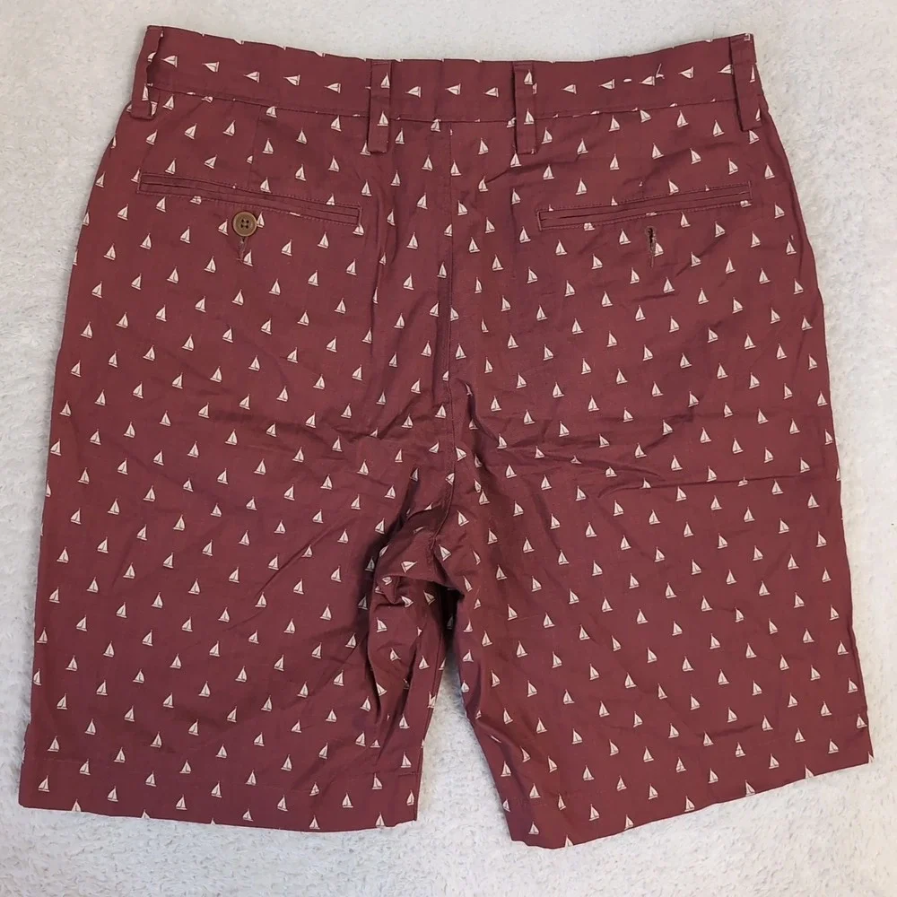 NEW J Crew Mens‎ Short Flat Front Red 30x8.5
